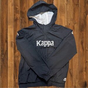 🔥 Kappa Black Logo Half-Zip Windbreaker Jacket – Size L 🔥